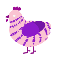 (unnamed), a rose and violet chicken with a bar pattern