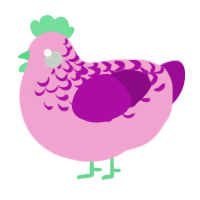 (unnamed), a pink and plum chicken with a half-lace pattern