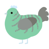 A spring and ash chicken with a half-bar pattern