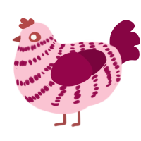 (unnamed), a rose and maroon chicken with a bar pattern