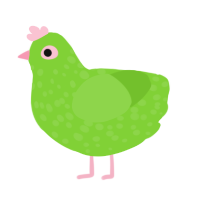 A grass chicken with a speckle pattern