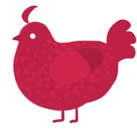 TRIPLE CRIM, a crimson chicken with a speckle pattern
