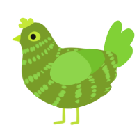(unnamed), a chartreuse and grass chicken with a bar pattern