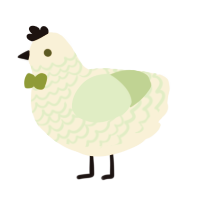 Rind, a cream and gluppy chicken with a lace pattern