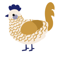 you, a cream and gold chicken with a lace pattern