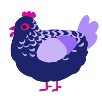 (unnamed), a navy and lilac chicken with a half-lace pattern