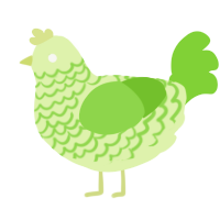 birthday, a apple and grass chicken with a lace pattern