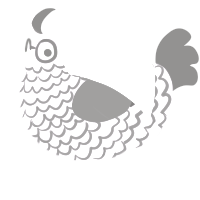 A lavender and grey chicken with a lace pattern
