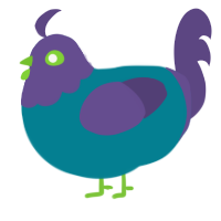 to, a sea and overcast chicken with a head pattern