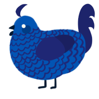 birthday, a ultramarine and navy chicken with a lace pattern