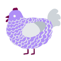 birthday, a lilac and mist chicken with a lace pattern