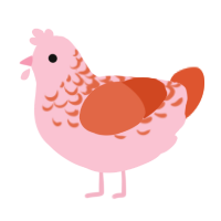 (unnamed), a rose and vermilion chicken with a half-lace pattern