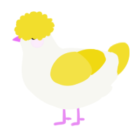 A white and yellow chicken
