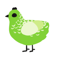 Shishi, a grass and apple chicken with a half-lace pattern