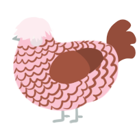 Kirby, a rose and russet chicken with a lace pattern