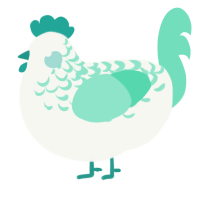 (unnamed), a white and mint chicken with a half-lace pattern
