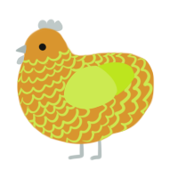 fruit salad, a orange and lime chicken with a lace pattern