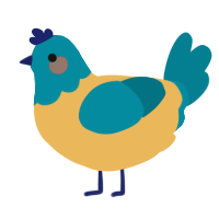 A honey and sea chicken with a head pattern