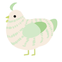 Muted Lemon, a cream and gluppy chicken with a bar pattern