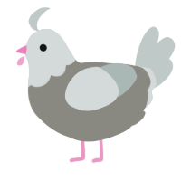 fork, a ash and silver chicken with a head pattern