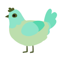 (unnamed), a gluppy and mint chicken with a head pattern