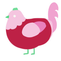 (unnamed), a crimson and pink chicken with a head pattern