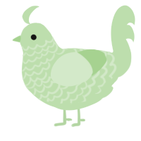 Meringue, a gluppy chicken with a lace pattern