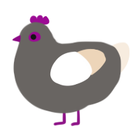 A grey and cream chicken