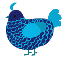 (unnamed), a navy and cerulean chicken with a lace pattern