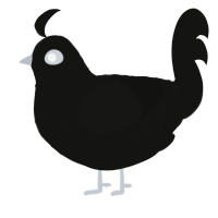 (unnamed), a black chicken with a lace pattern