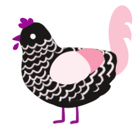 party favors, a sable and rose chicken with a lace pattern
