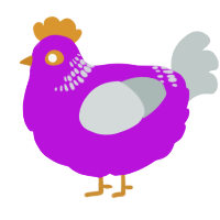 juice, a amethyst and silver chicken with a neck-band pattern