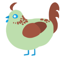 thicker mint, a gluppy and russet chicken with a neck-speckle pattern