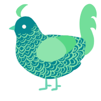 (unnamed), a teal and spring chicken with a double-lace pattern