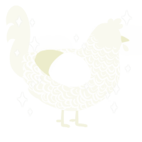 A white chicken with a double-lace pattern