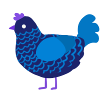 (unnamed), a navy and sapphire chicken with a lace pattern