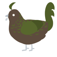 A bark and olive chicken with a half-lace pattern
