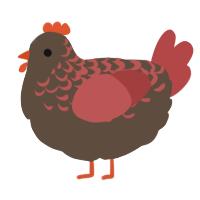 piloting license, a bark and red chicken with a half-lace pattern
