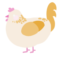 A orange and honey chicken with a neck-speckle pattern