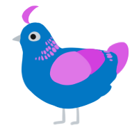 Blueberry, a sapphire and orchid chicken with a neck-band pattern