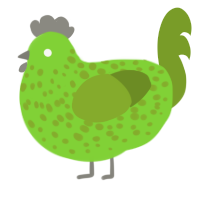 (unnamed), a grass and chartreuse chicken with a speckle pattern
