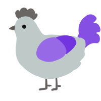 (unnamed), a silver and blurple chicken