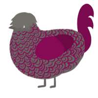 xyx grey, a grey and wine chicken with a double-lace pattern