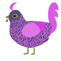 A overcast and orchid chicken with a double-lace pattern