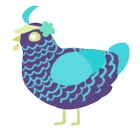 Galaxy Jelly, a overcast and aqua chicken with a lace pattern