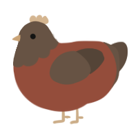 A russet and bark chicken with a head pattern