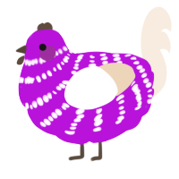 (unnamed), a amethyst and cream chicken with a bar pattern