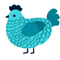(unnamed), a aqua and sea chicken with a lace pattern
