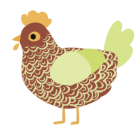 Lucy, a russet and lemon chicken with a double-lace pattern