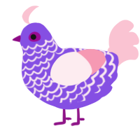 (unnamed), a blurple and rose chicken with a lace pattern